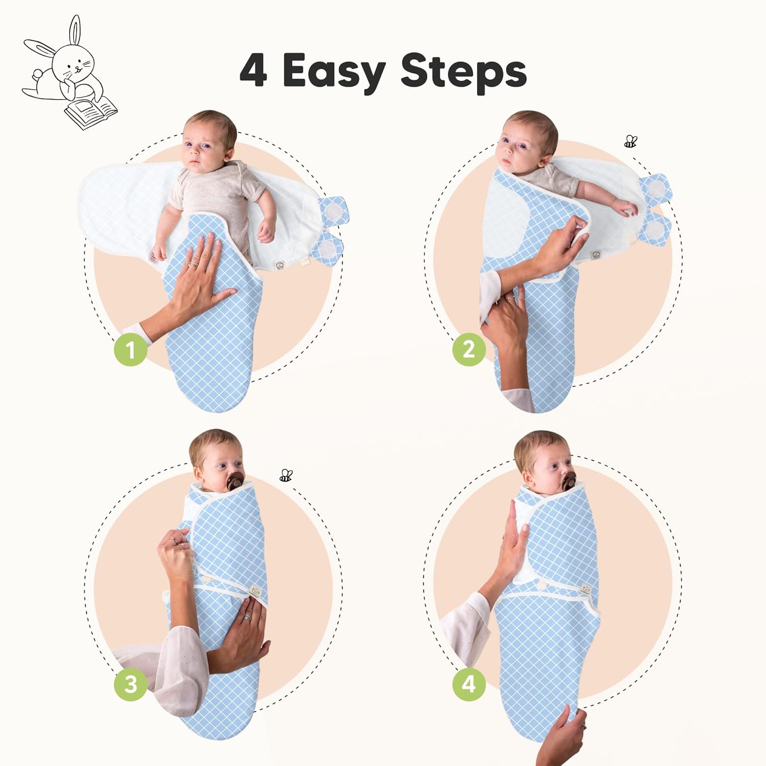 KeaBabies 3-Pack Organic Baby Swaddle Sleep Sacks - Swaddles for Newborns, Infant 0-3 Months, Baby