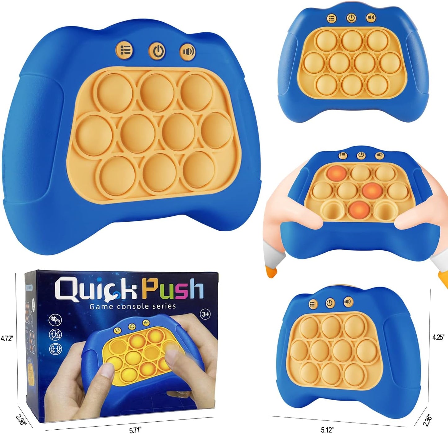 Pop The Target! Handheld Speed Pushing Game Machine: A Fun Multiplayer Game for Family. Fidget Game Toy for 6 7 8 9 10 11 12 Years Old Blue