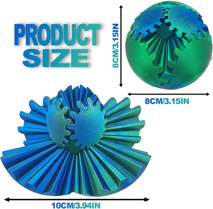 Gear Ball, 3D Printed Gear Ball, Spin ADHD Gear Ball, 3D Printed Gear Ball Rotating Ball Gear Fidget Toy for Relieving Stress and Anxiety, Suitable for Adults and Children Over 6 Years Old.