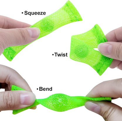 Fidget Toys, Mesh Tube with Marble Fidget Toy for Children and Adults with ADHD ADD OCD Autism Focus Enhance