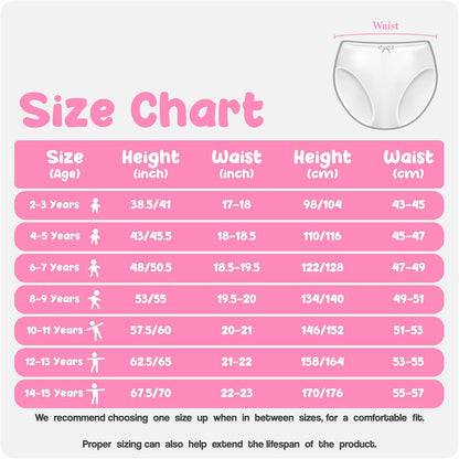 Donella Girls' Soft Cotton Underwear - Kids Bikini Brief Panties for Girls and Toddlers 5-Pack, Age: 2-15