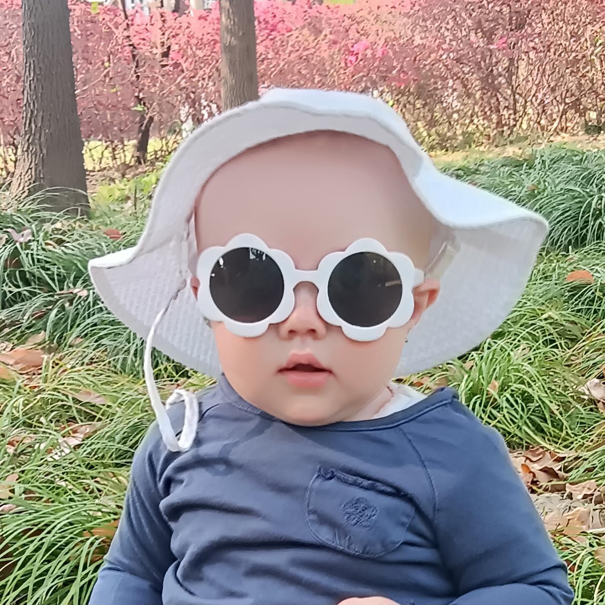 Baby & Toddler Wide Brim Sun Hats UPF 50+ Sun Protection Bucket Cap Cute Adjustable Hat in Seersucker