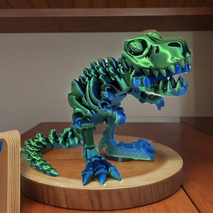 3D Printed Dinosaur Bones Tyrannosaurus Rex Skeleton with Movable Joints, 3D Model Skull T-Rex, Flexible Articulated Dinosaur Fidget Toys Adults for Autism/ADHD