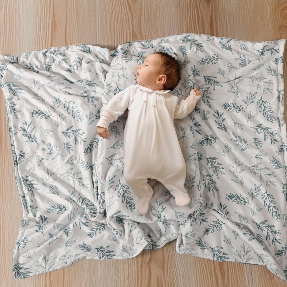 Soft Sage Green Baby Blankets for Unisex Girls or Boys Breathable Gender Neutral Nursery Double