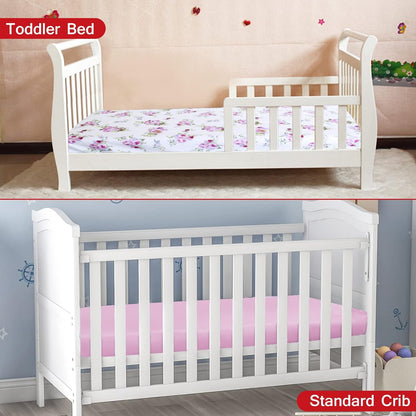 Crib Sheets Girls 4 Pack, Fitted Crib Sheets for Standard Size Crib and Toddler Mattresses, Soft