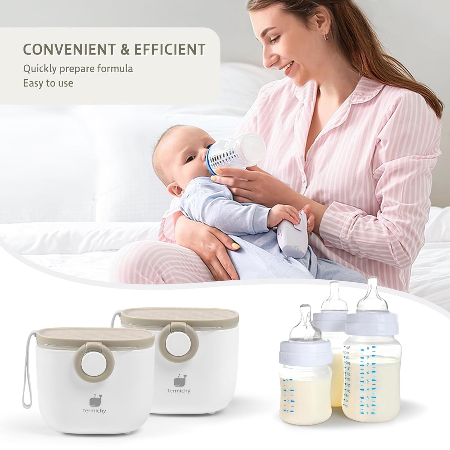 Termichy Baby Formula Dispenser, Portable Formula Dispenser Container with Scoop and Carry Handle