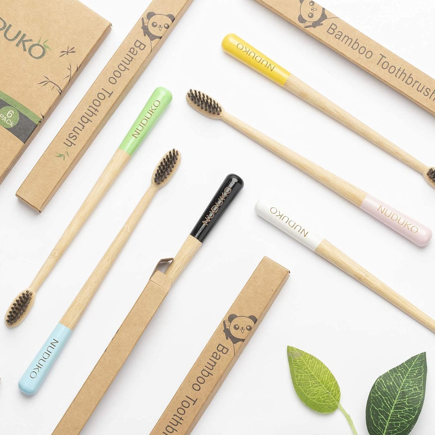 Biodegradable Bamboo Charcoal Toothbrushes, Soft Bristle, Eco-Friendly, Sustainable, BPA Free