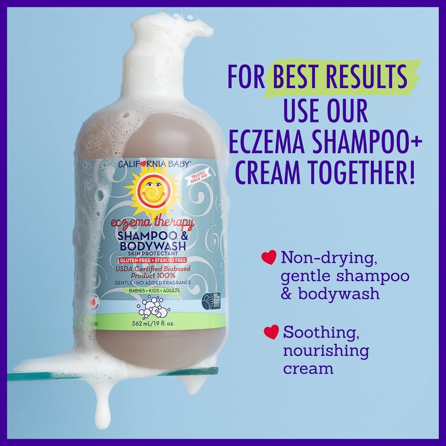 California Baby Eczema Treatment Set | 2oz Eczema Cream + 8.5oz Eczema Body Wash | Colloidal