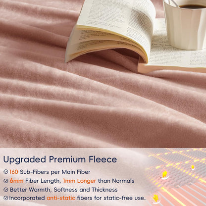 PHF Ultra Soft Fleece Blanket Twin Size, No Shed No Pilling Luxury Plush Cozy 300GSM Lightweight