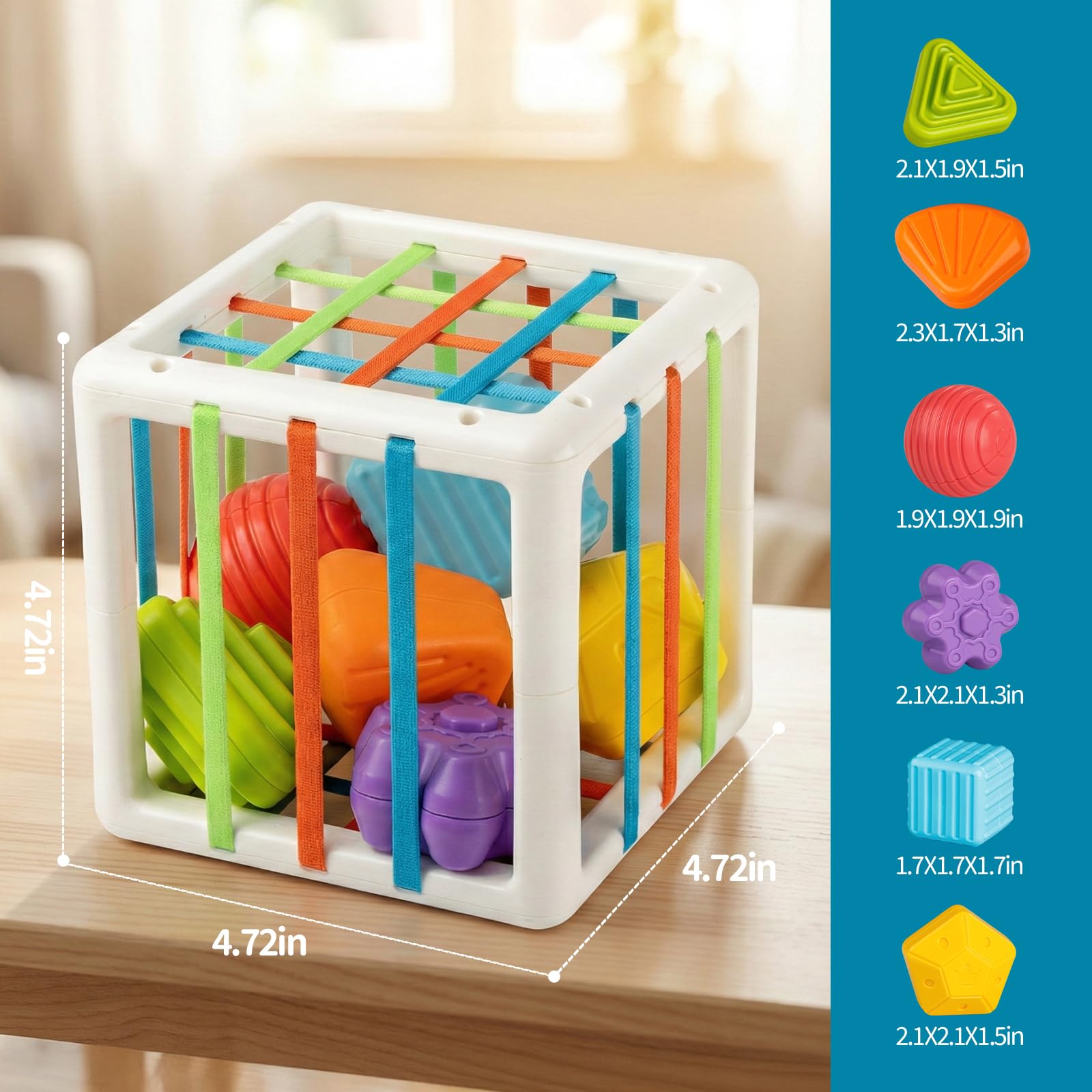 Aprilwolf Montessori Sensory Cube Toy for Toddlers