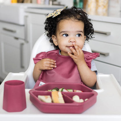 Tiny Twinkle Mess Proof Baby Bibs for Eating - Waterproof, Wipeable Bibs - Toddler Bibs - Travel