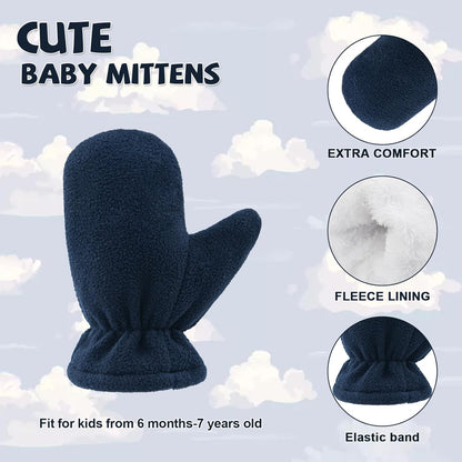 BAVST Baby Toddler Winter Mittens Girls Warm Fleece Lined Gloves Kids Sherpa Lined Mittens for Boys