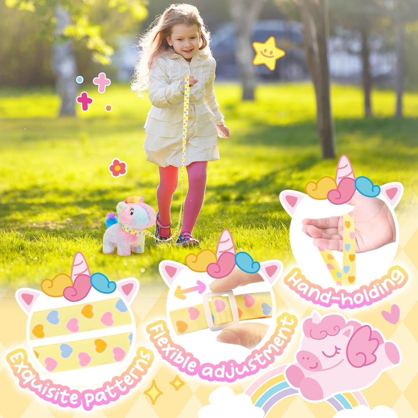 Tagitary Plush Toy Unicorn Stuffed Animal Toys for Kids with Sounds,Walking,Tail Wagging and Head Nodding,Interactive Unicorn Toy for Kids with Leash,Christmas Birthday Gift for Toddlers Kids