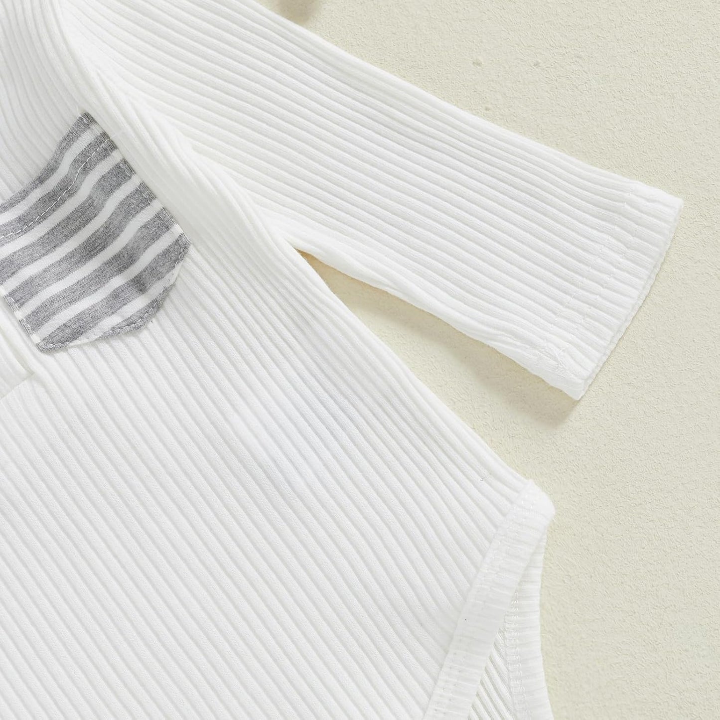 fhutpw Baby Boy Clothes 3 6 12 18 Months Ribbed Knitted Long Sleeve Romper and Pants Sets Newborn Fall Splicing Color Outfits