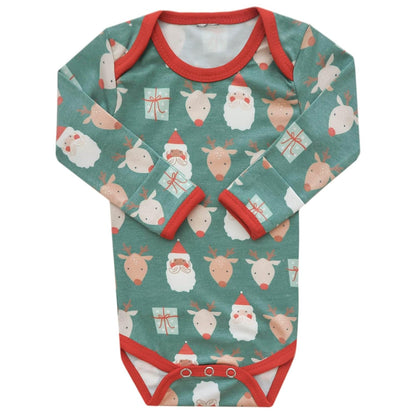 Copper Pearl Long Sleeve Bodysuit Baby: Ultra Soft Baby for Newborns, Boys, and Girls - Stylish, Comfortable, Overlap Shoulders, Premium Knit Fabric - 6-12 Months, Prancer