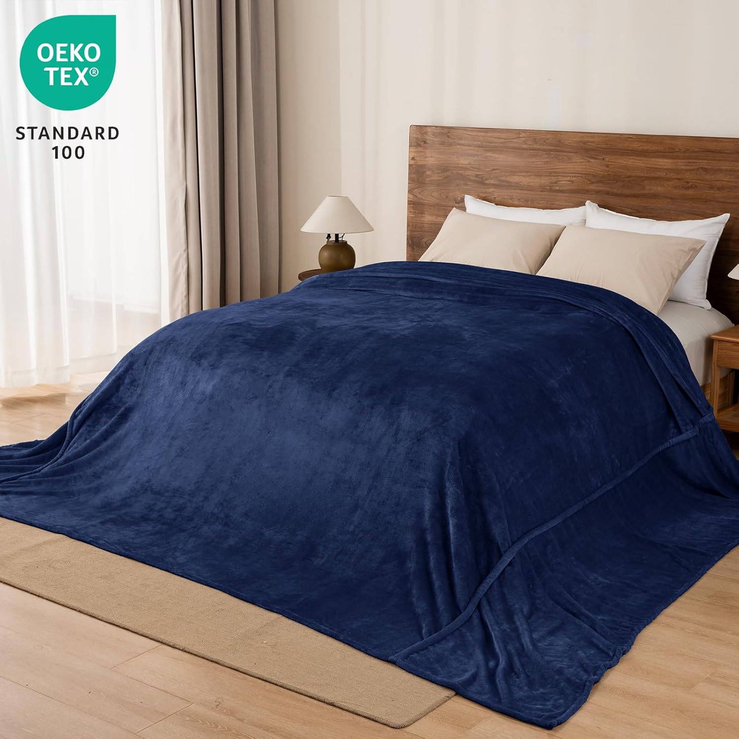 PHF Oversized King Fleece Blanket 120"x120", No Shed No Pilling Big Soft Blanket, Extra Large 10'x