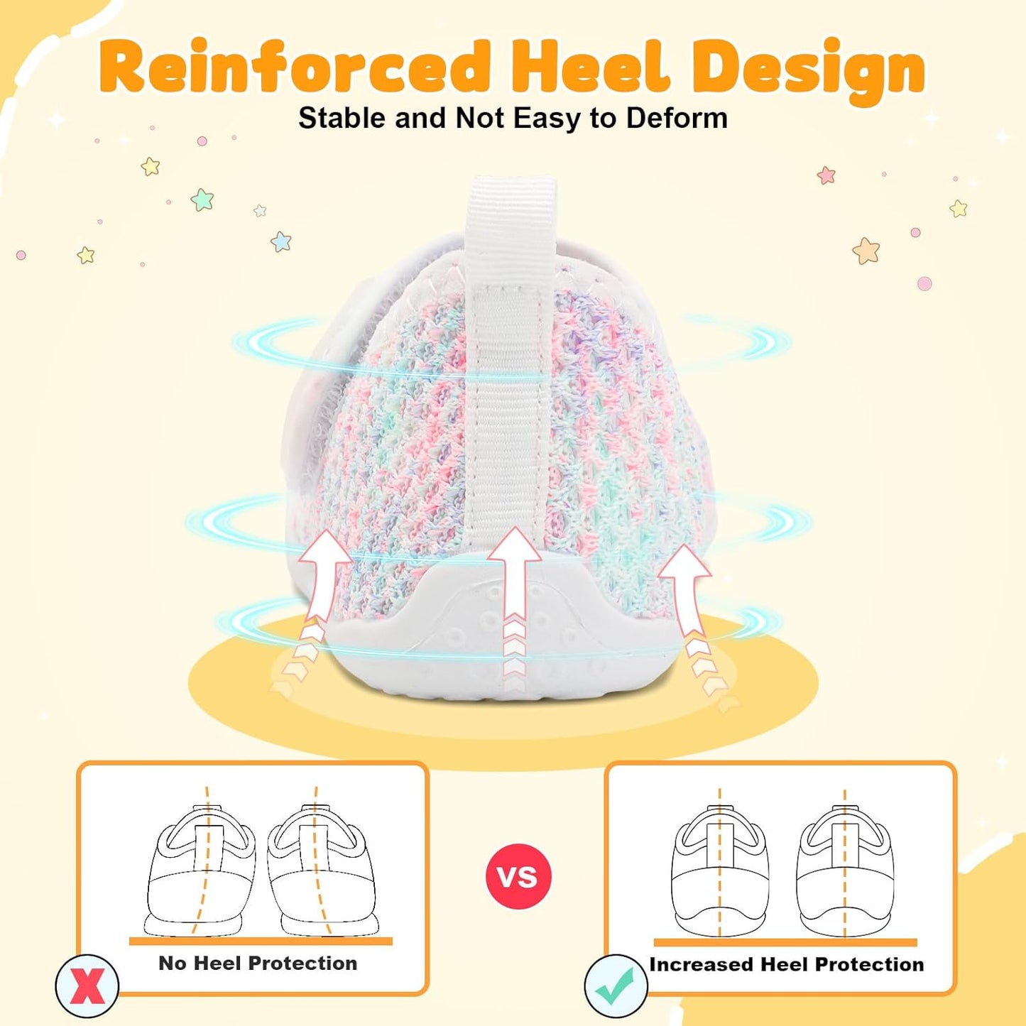 FEETCITY Baby First Walking Shoes Wide Baby Shoes Infant Sneakers Newborn Crib Shoe Barefoot Lightweight Slip On Shoe