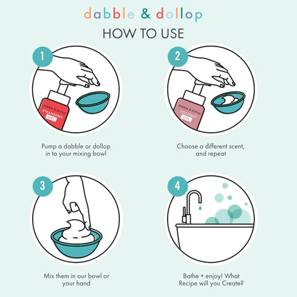 Dabble & Dollop Honeydew Melon + Vanilla Body Wash & Shampoo – 3-in-1 Natural Bubble Bath for Kids
