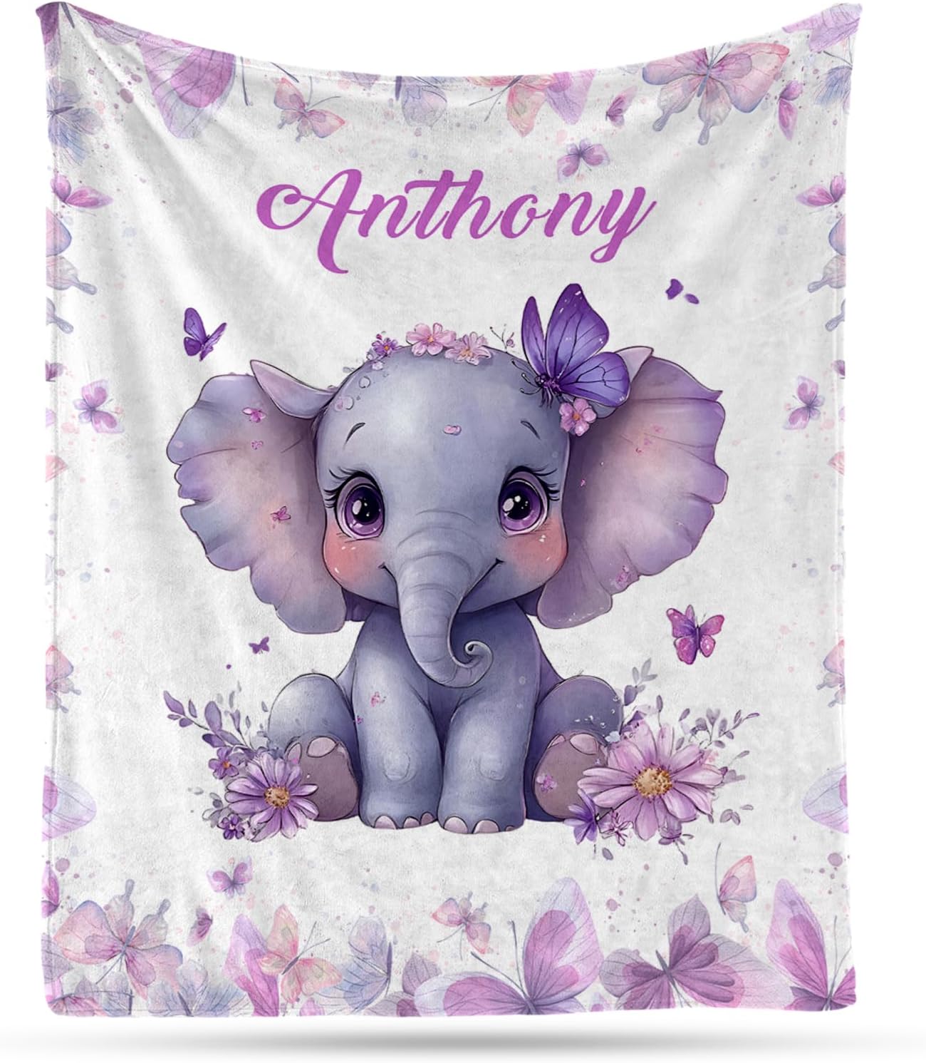 Ship Next Day, Personalized Baby Blankets - Printed in USA, Custom Name Blanket, Baby Blanket with