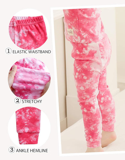 VAENAIT BABY 12M-12Y Toddler Kids Boys Girls 100% Cotton Marbling Tiedye Sung Fit Sleepwear Pajamas 2pcs Pjs Set