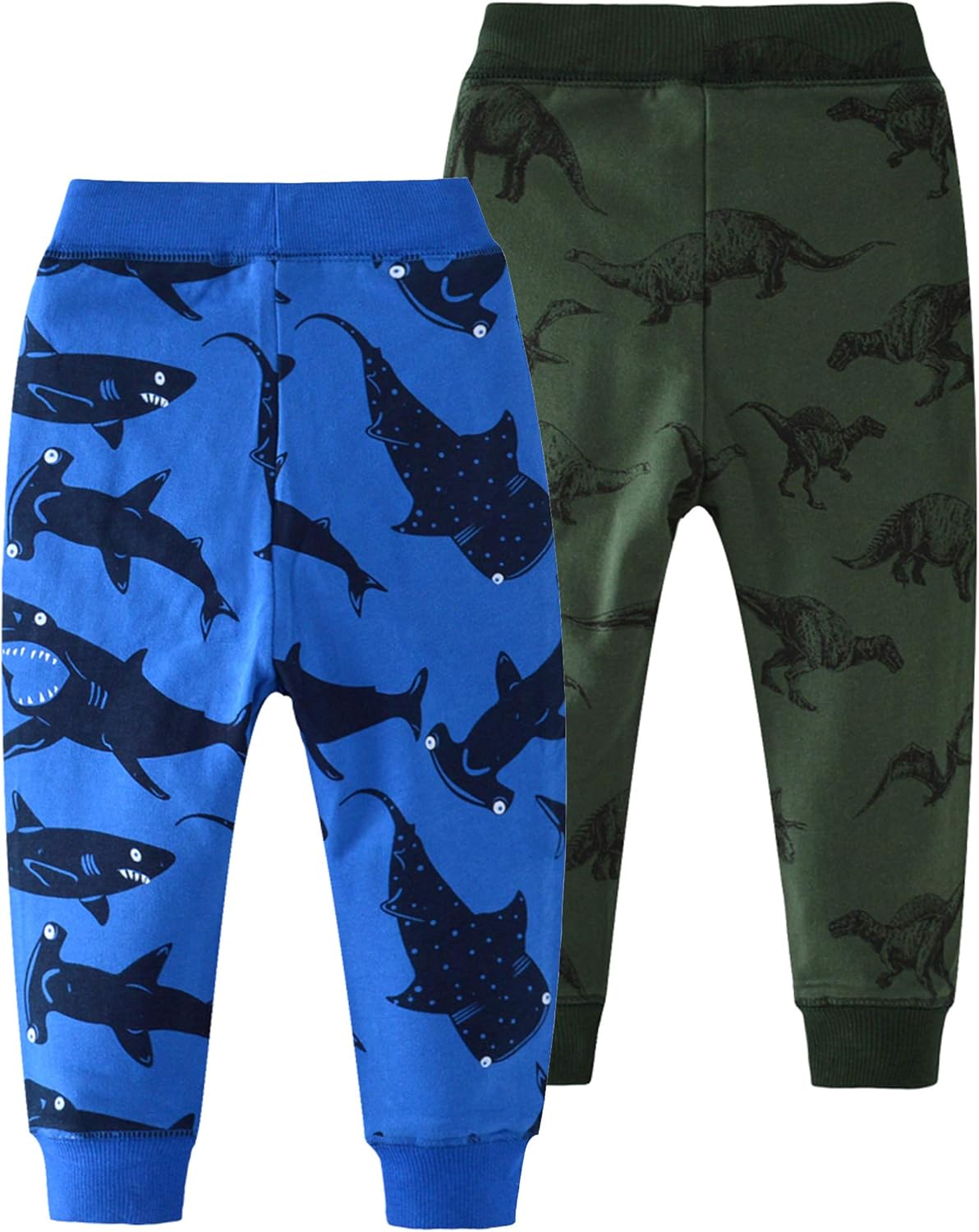 HUAER& Baby Boy's Jogger Pants Dinosaur Car Drawstring Elastic Sweatpants