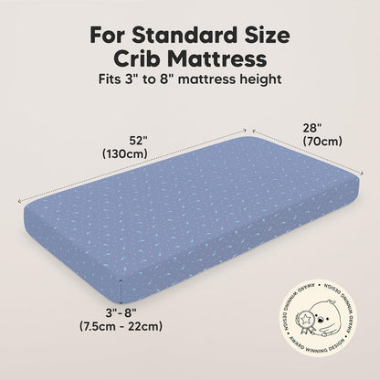 KeaBabies 2-Pack Baby Crib Sheets for Boys, Girls - 52x28 Viscose Derived from Bamboo Toddler Bed