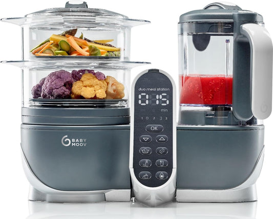 Babymoov Duo Meal Station: 6-in-1 Baby Food Maker | Steams, Blends, Warms, Defrosts, Sterilizes