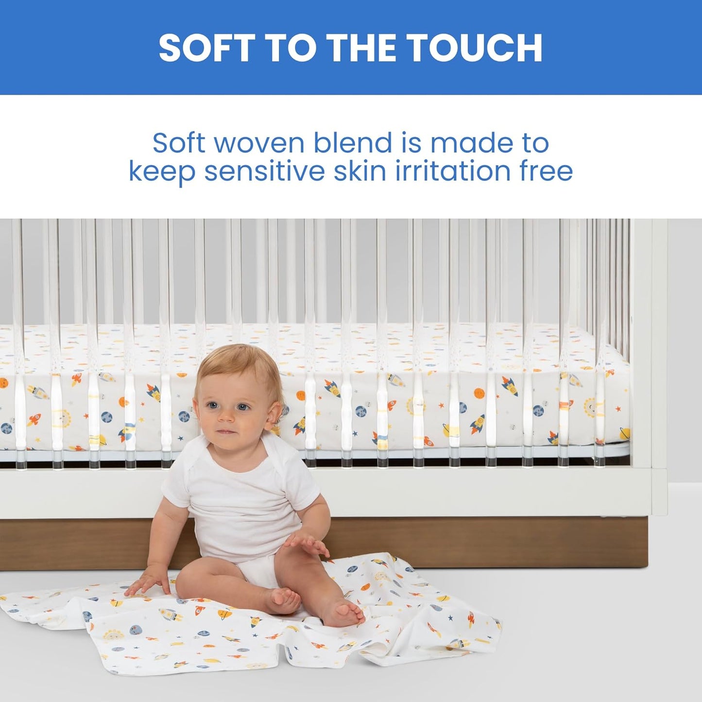 Delta Children Fitted Crib Sheets for Girls and Boys - Crib Sheet for Standard Crib and Toddler