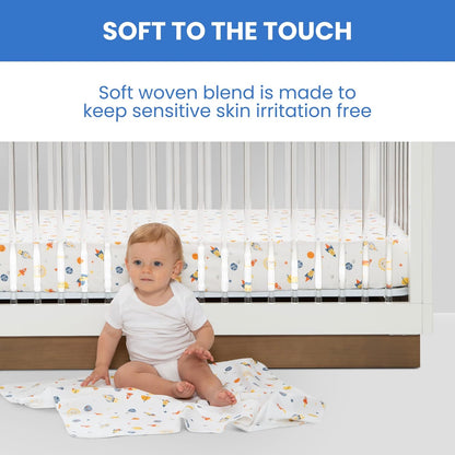 Delta Children Fitted Crib Sheets for Girls and Boys - Crib Sheet for Standard Crib and Toddler