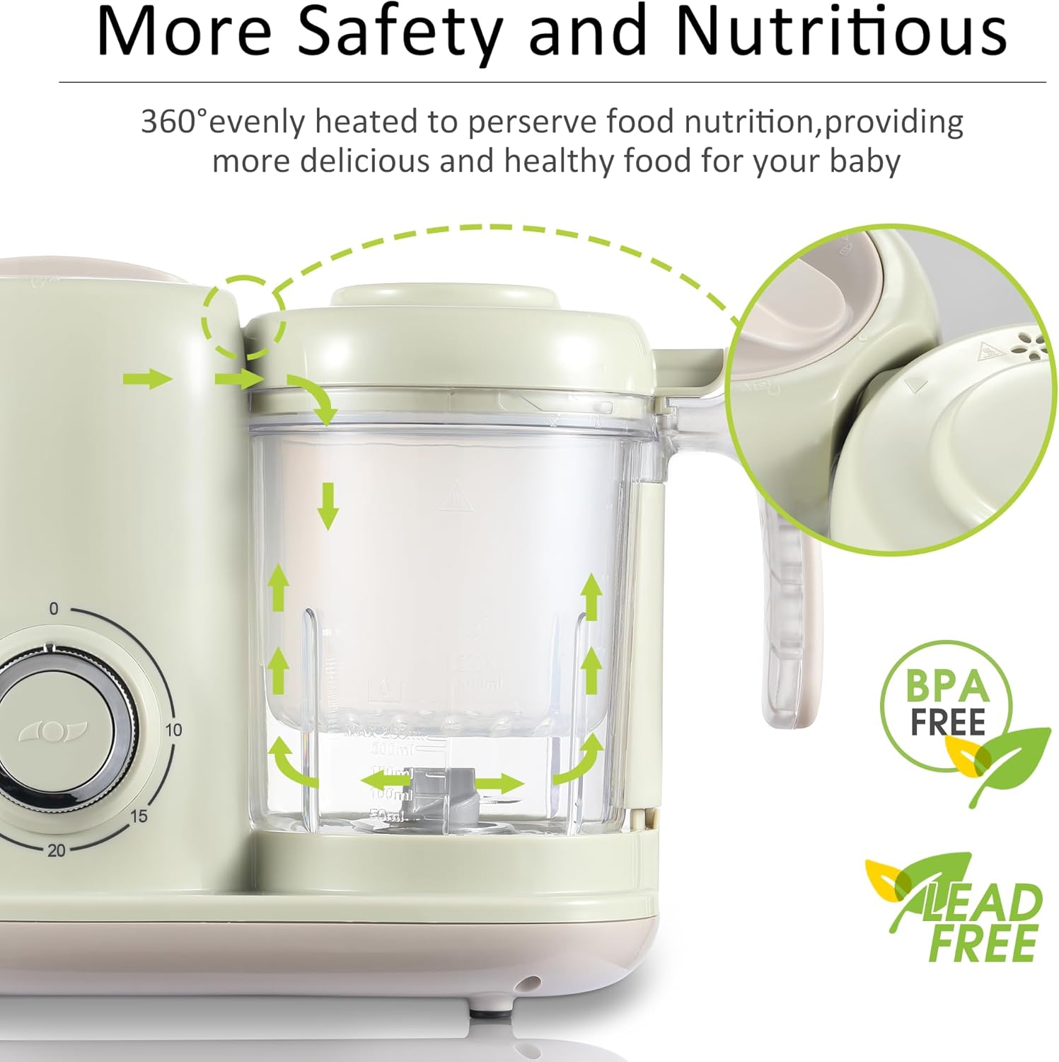 Baby Food Maker, 4 in 1 Baby Food Processor and Steamer, Puree Blender, Multifunctional Baby Puree