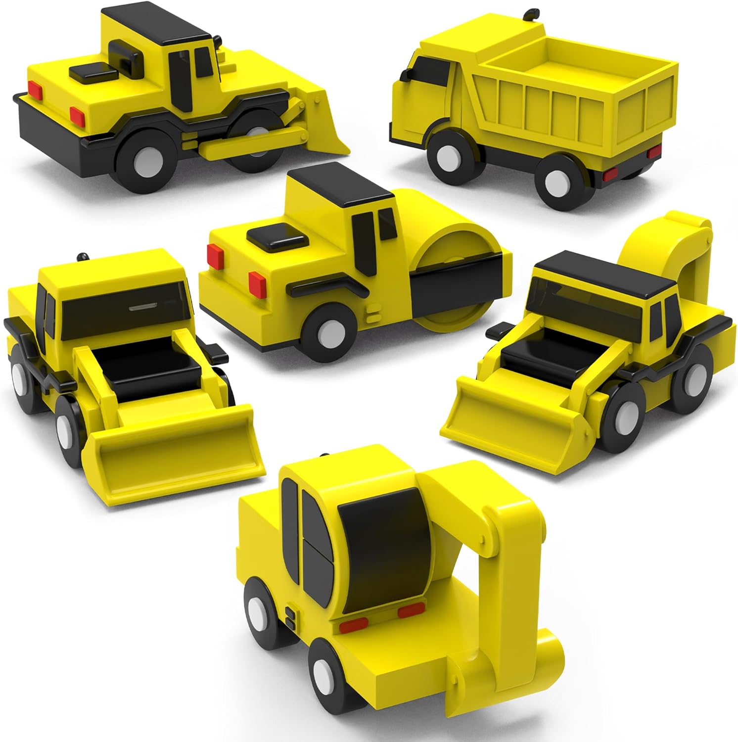 Tub Works® Construction™ Trucks Mold Free Bath Toys, 6 Pack | Sealed, No Hole Bath Toys Design