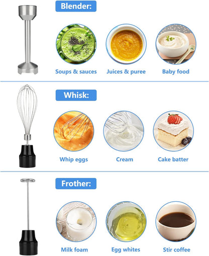 Immersion Blender Handheld,700W Hand Mixer Infinitely Variable Speeds,Multi-function Stainless