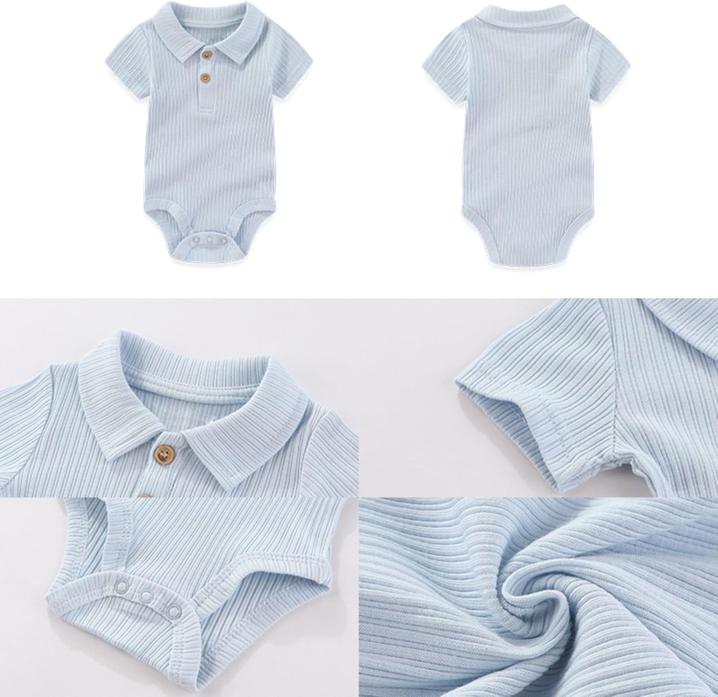 Four Seasons Baby Boy Girl Bodysuits 5-Pack Cotton Comfort Short Sleeve Baby Clothes Soft Infant Outfits