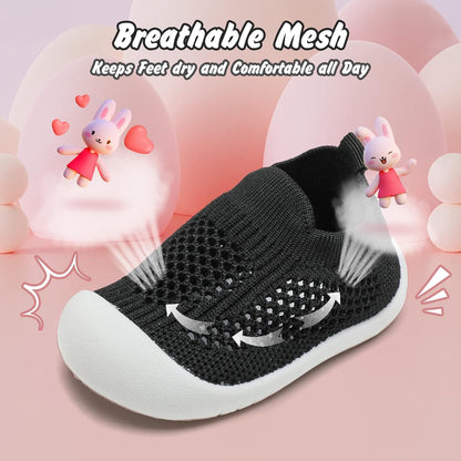 Charrost Toddler Baby Girl Boy First Walking Shoes Checkered Sneakers Sizes 3/4/5/6/7/8T. Soft, Cute,Flexible for First Walkers. Non-Slip, Slip On, Wide Toe Box Indoors Outdoors
