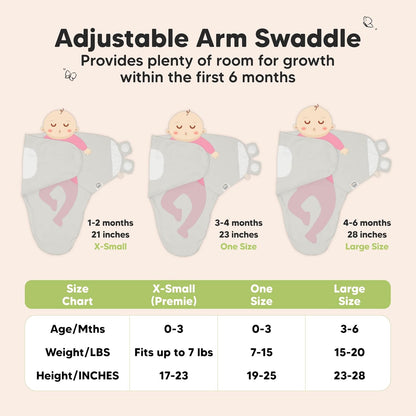 3-Pack Organic Baby Swaddle Sleep Sacks - Swaddles for Newborns, Infant 0-3 Months, Baby Girls