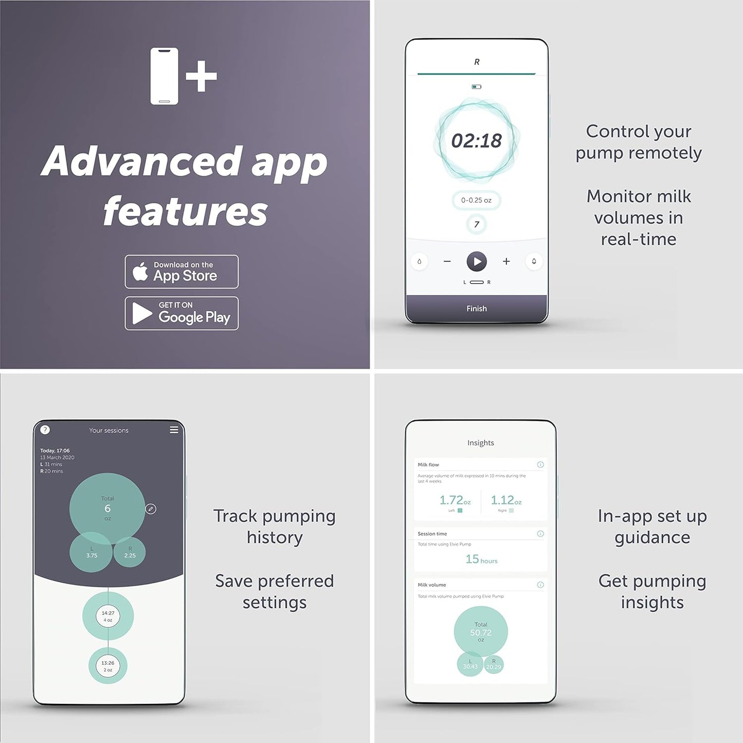 Elvie - Single, Wearable Breast Pump w/App - The Smallest & Quietest - Portable - Hands Free &