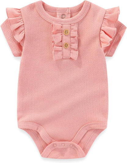 Baby Bodysuit and Pant Set Summer Ribbed Mix Match Infant Boy Girl Clothes Outfits