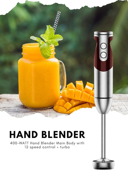 MEGAWISE new Hand Blender Series Single Hand Blender,no attachments,12-Speed,Includes Powerful