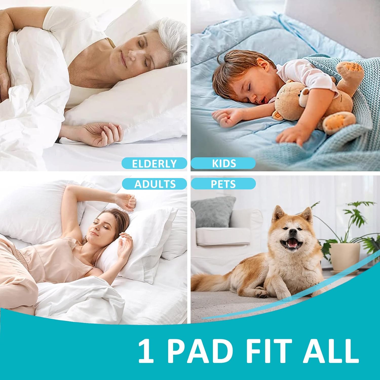 KANECH Washable Waterproof Incontinence Bed Pads - 30"x34"(4Pack) - Heavy Absorbency Reusable