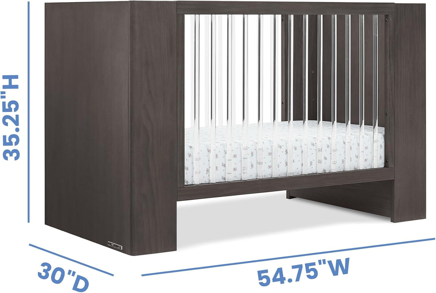 Delta Children Aerin Crib 6-Piece Baby Nursery Furniture Set–Includes: Convertible Crib, 6 Drawer Dresser, Changing Top, Crib Mattress, Sheets & Changing Pad, Rustic Grey