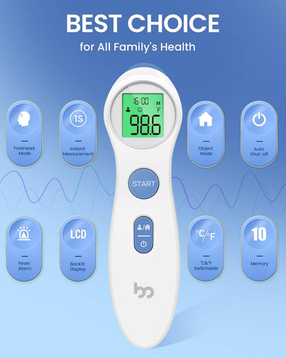Forehead Thermometer for Adults and Kids, Digital Touchless Thermometer for Baby, Infants and