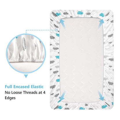 TILLYOU Baby Crib Sheets for Boys Girls, Super Soft Toddler Bed Sheets, 2 Pack Sheets for Standard
