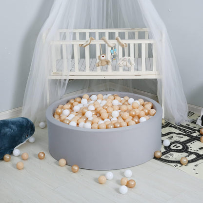GOGOSO Ball Pit Balls for Toddlers, Brown Plastics Balls for Ball Pool Birhtday Party Girls Kids with Storage Bag, 2.17inches