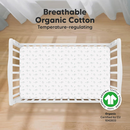 KeaBabies 2-Pack Organic Crib Sheets for Boys, Girls - 52x28 Fitted Crib Mattress Sheet Neutral
