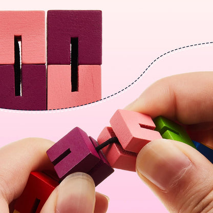 Wooden Toy Twist Block Cubes Puzzle Sensory Toys for Teens Party Favors for Boys and Girls (12 Pieces)