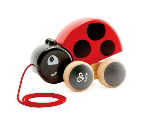 Hape Ladybug Pull-Along | Easy Pull Flapping Wooden Toddler Toy, Multi-Color