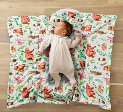 4 Pack Soft Woodland Baby Blankets（30“X40 for Unisex Girls or Boys Breathable Gender Neutral
