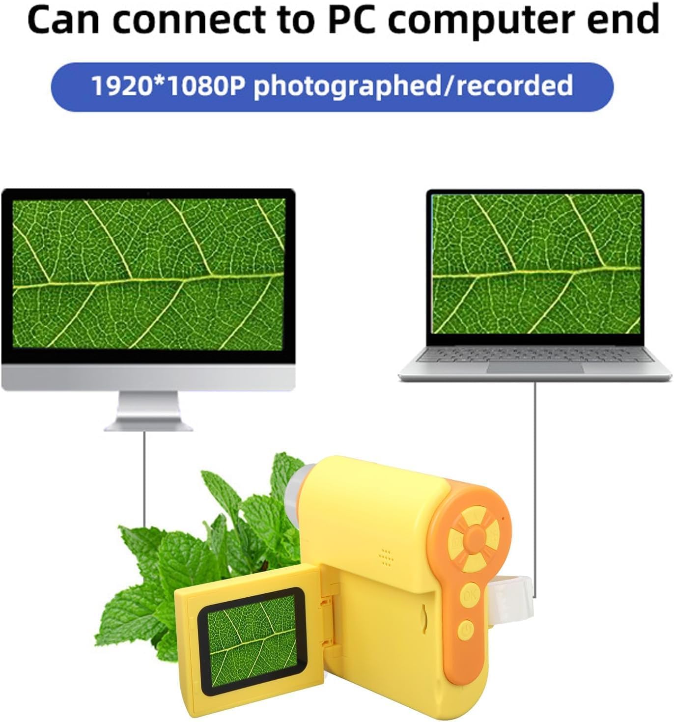 Portable Labsters Microscope - 1000X Telescope & SD Card Photo & Video Microscope for Kids 3+