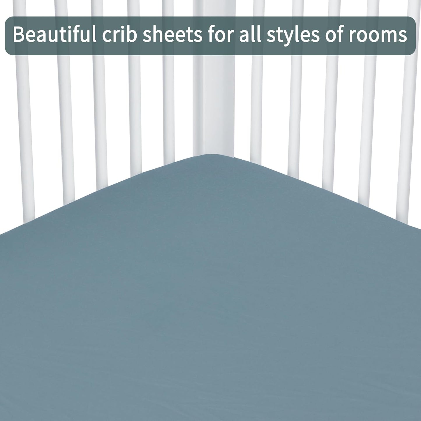 Baby Crib Sheets for Boys Girls, 2 Pack Fitted Crib Sheet for Standard Crib and Toddler Mattress