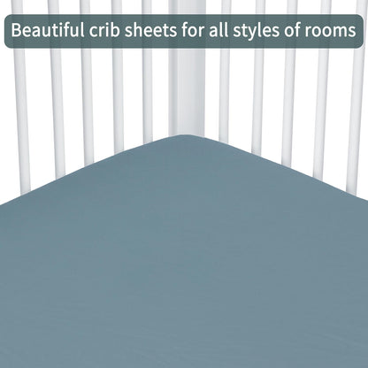 Baby Crib Sheets for Boys Girls, 2 Pack Fitted Crib Sheet for Standard Crib and Toddler Mattress